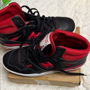 New Balance Kids Black and Red 650 Sneakers